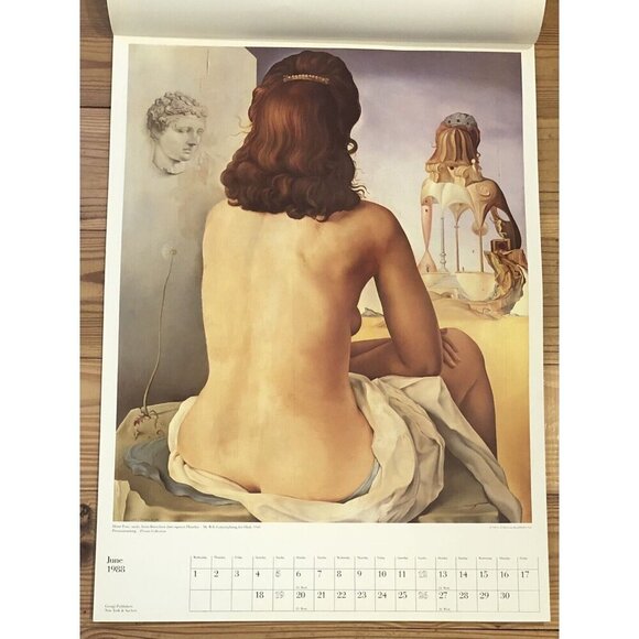 VTG 17"x24" SALVADOR DALI 1988 Wall Calendar w/ 7 Art PRINTS *Incomplete* RARE! - Picture 5 of 11